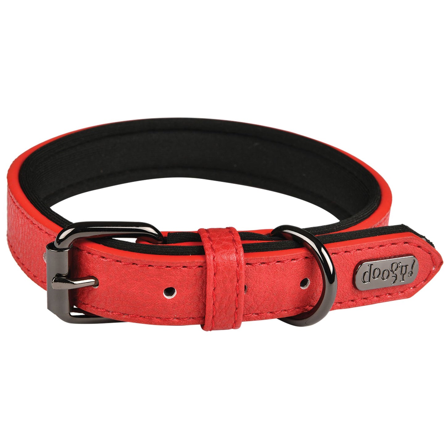 Collier Rouge Simili Cuir Doogy Glam