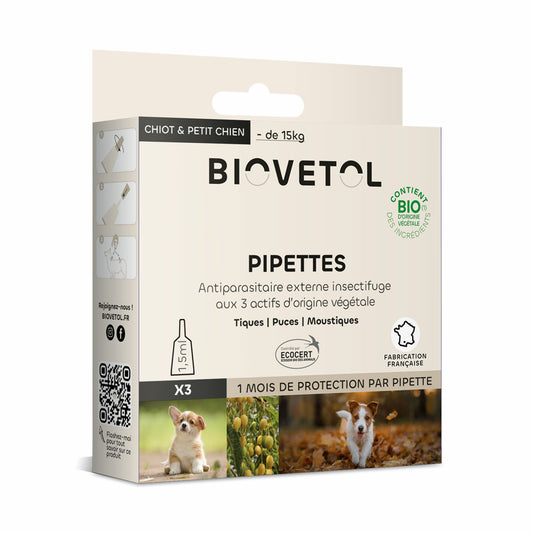 Pipettes antiparasitaires pour chien BIOVETOL